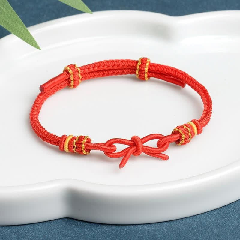 Buddha Stones Hand Woven Butterfly Luck Adjustable Braided Cord Bracelet - Red - Red String(Protection♥Luck) - image 0
