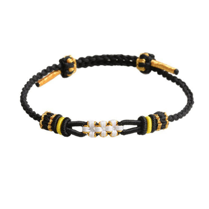 Buddha Stones Handmade Peach Blossom Knot Adjustable String Luck Bracelet - image 6