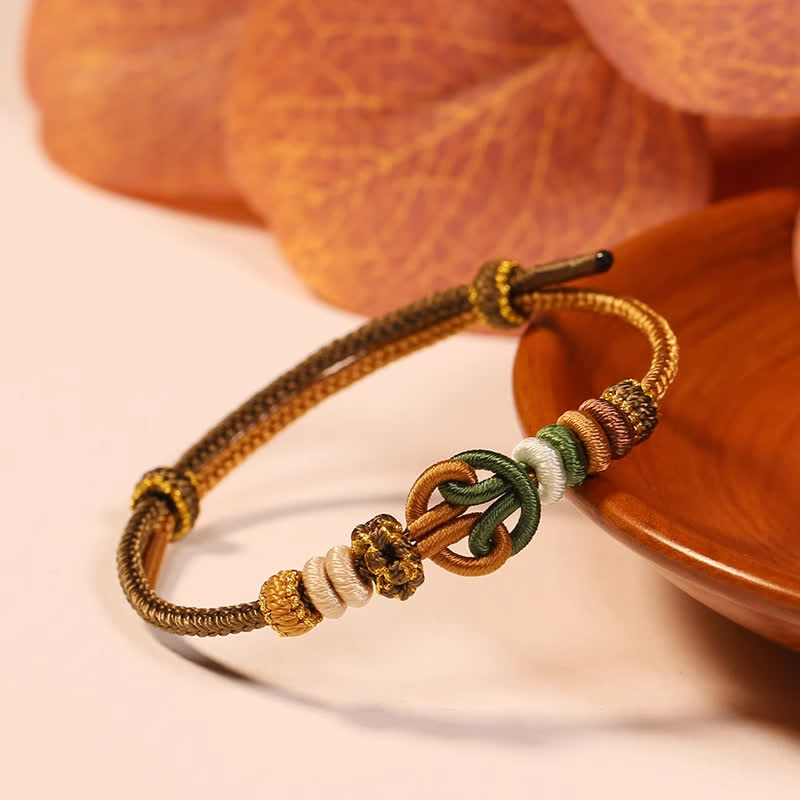 Buddha Stones Hand-Woven "Prosperous Universe" Knotting Prosperity Multicolor Cord Bracelet - Goldenrod - Red String(Protection♥Luck) - image 1