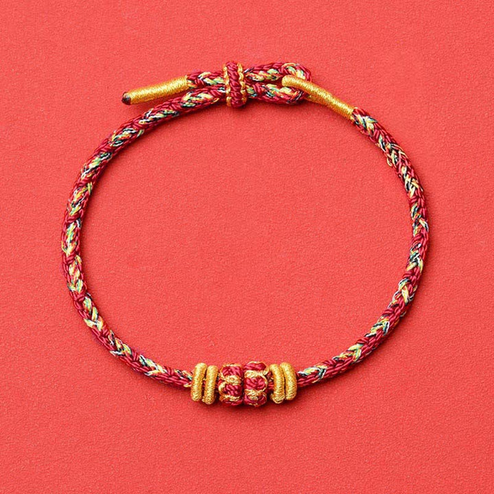 Buddha Stones Hand-Woven Red String Koi Fish Flower Protection Bracelet - Maroon - No Accessory - image 21