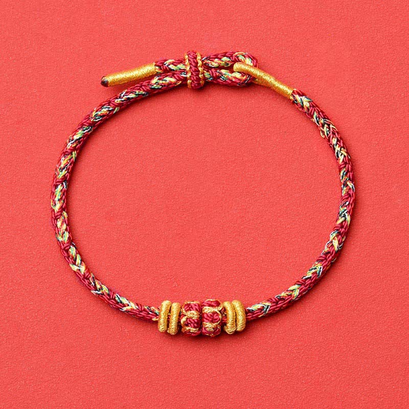 Buddha Stones Hand-Woven Red String Koi Fish Flower Protection Bracelet - Maroon - No Accessory - image 23