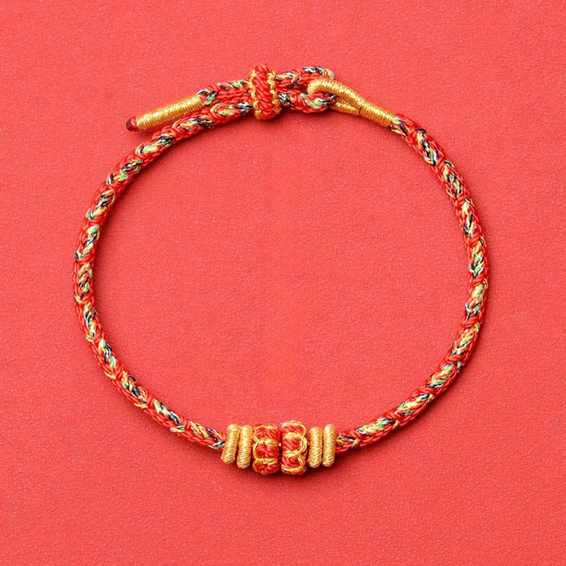Buddha Stones Hand-Woven Red String Koi Fish Flower Protection Bracelet - Red - No Accessory - image 14