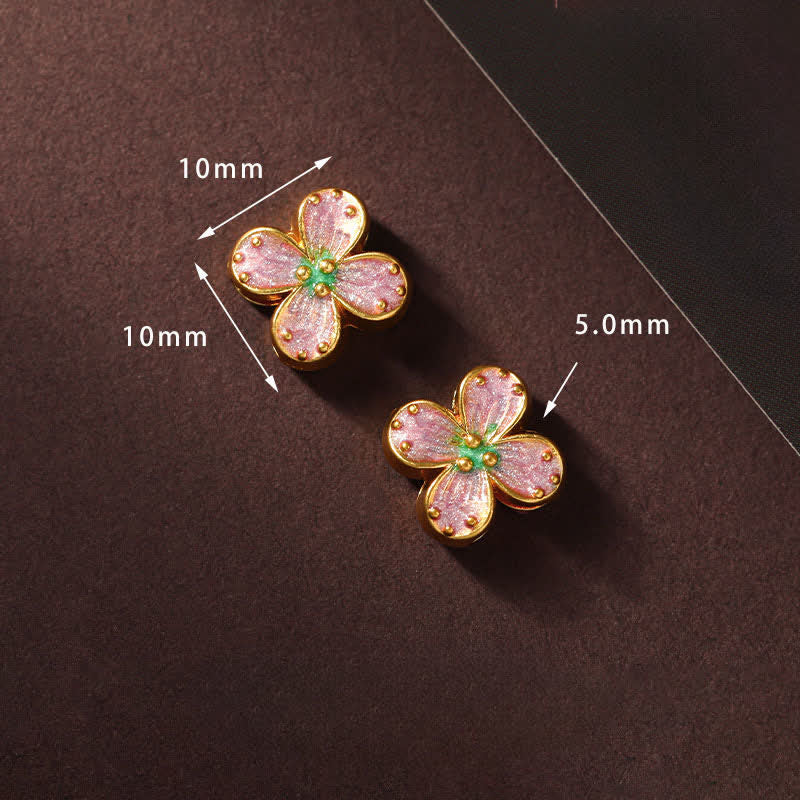 Buddha Stones Hand-Woven String Peach Blossom Knotting Connection Double Layer Bracelet - image 21