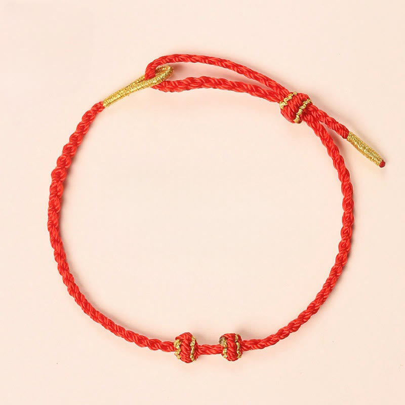 Buddha Stones Hand-Woven Red String Strength Om Mani Padme Hum Adjustable DIY Bracelet - image 15