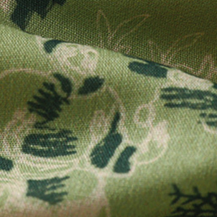 Buddha Stones Summer Tang Style Frog Button Floral Pavilion Women's Elbow-Length Sleeve Shirts - image 23