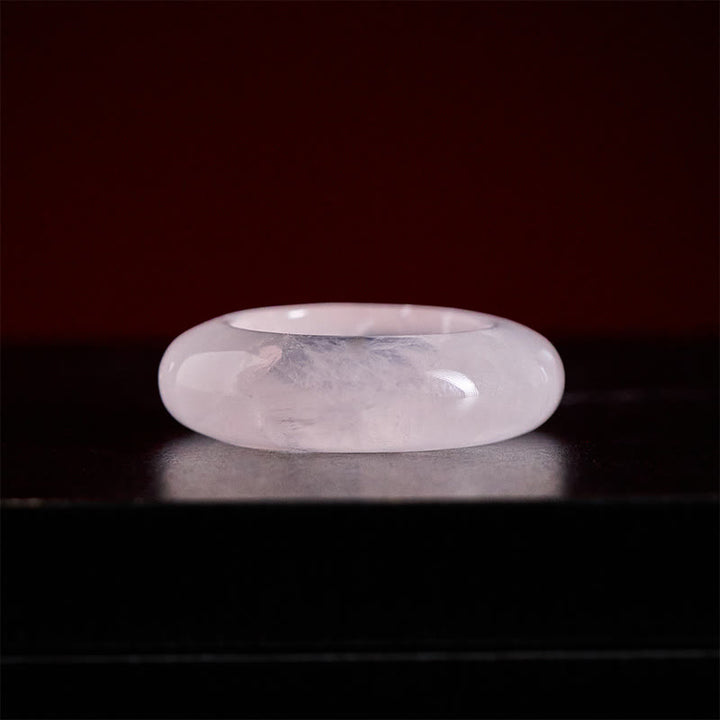 Buddha Stones Natural Rose Quartz Loving Energy Healing Ring - image 3