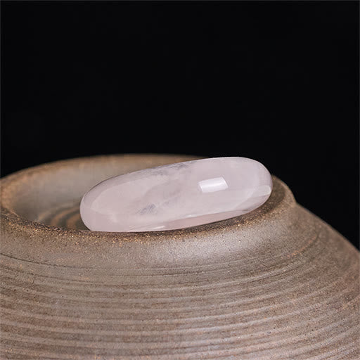 Buddha Stones Natural Rose Quartz Loving Energy Healing Ring - image 1