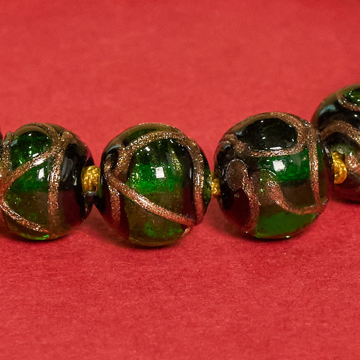 Buddha Stones Tibetan Liuli Glass Bead Five Directions Gods Of Wealth Buddha Eye Blessing String Bracelet - image 30