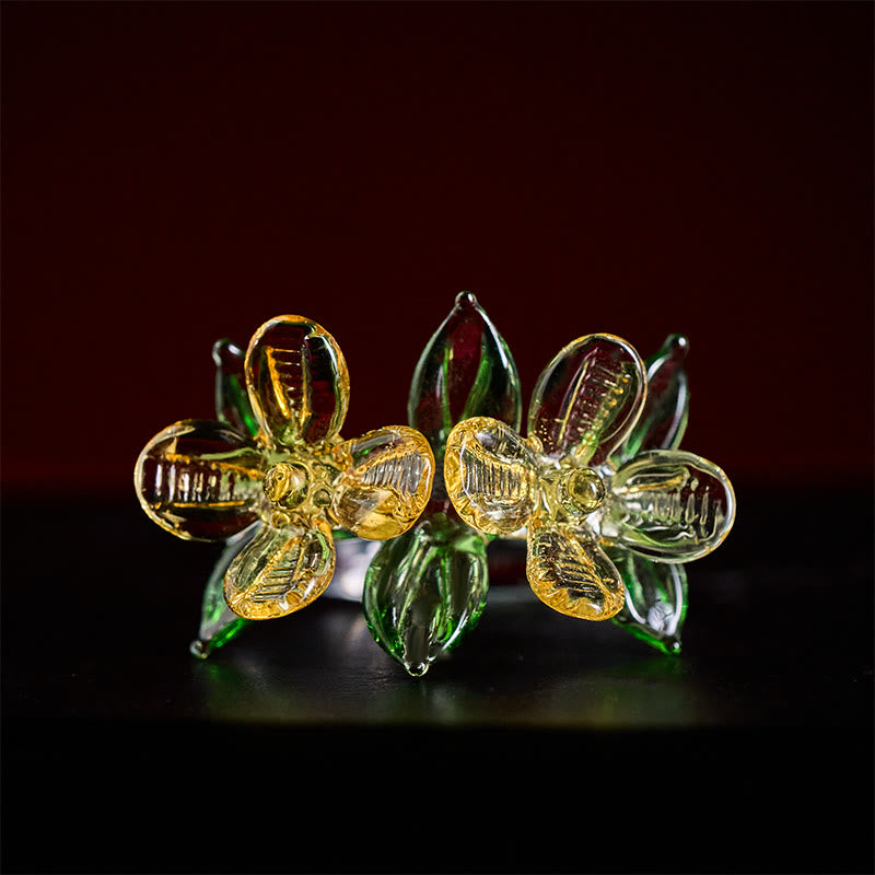 Buddha Stones Liuli Osmanthus Flower Wisdom Ring - image 2