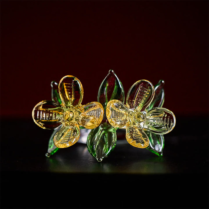 Buddha Stones Liuli Osmanthus Flower Wisdom Ring - image 2