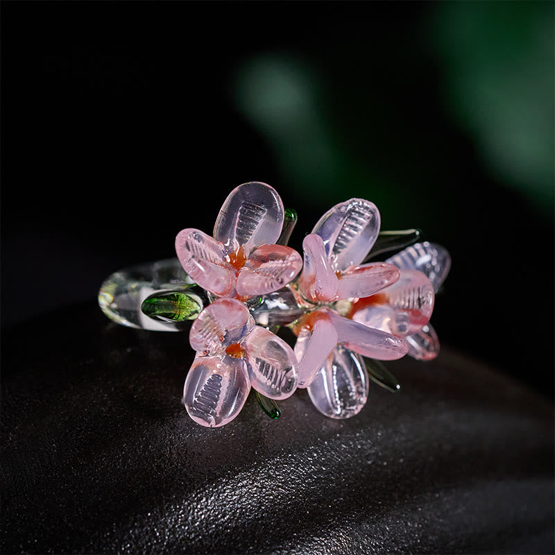 Buddha Stones Liuli Pear Blossom Flower Wisdom Ring - image 10
