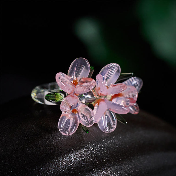Buddha Stones Liuli Pear Blossom Flower Wisdom Ring - image 10