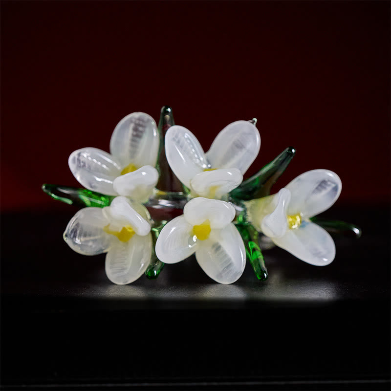Buddha Stones Liuli Pear Blossom Flower Wisdom Ring - image 5