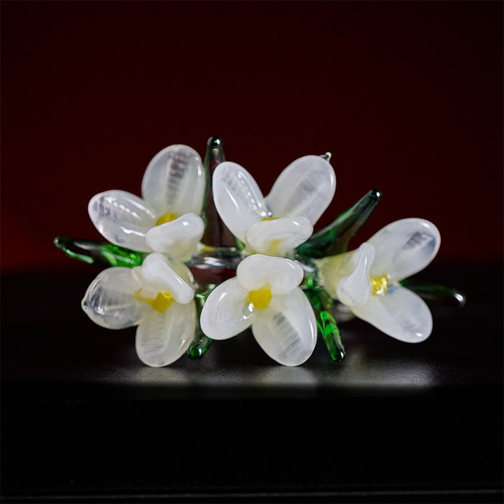 Buddha Stones Liuli Pear Blossom Flower Wisdom Ring - image 5