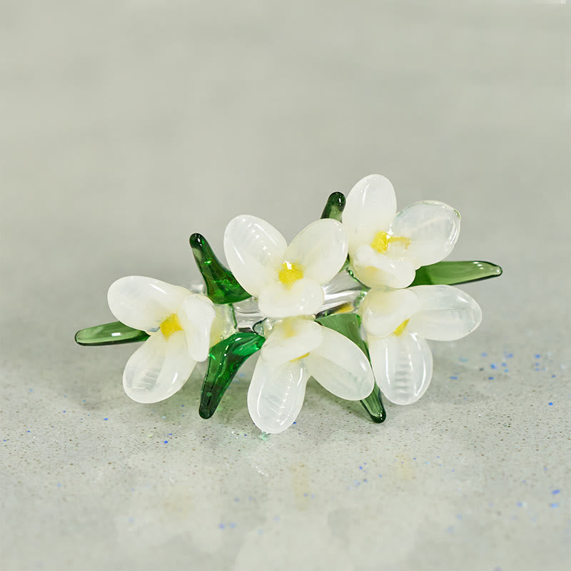 Buddha Stones Liuli Pear Blossom Flower Wisdom Ring - image 6