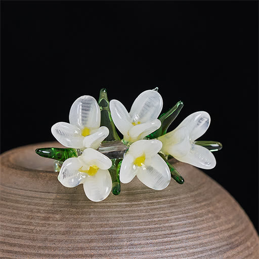 Buddha Stones Liuli Pear Blossom Flower Wisdom Ring - image 3