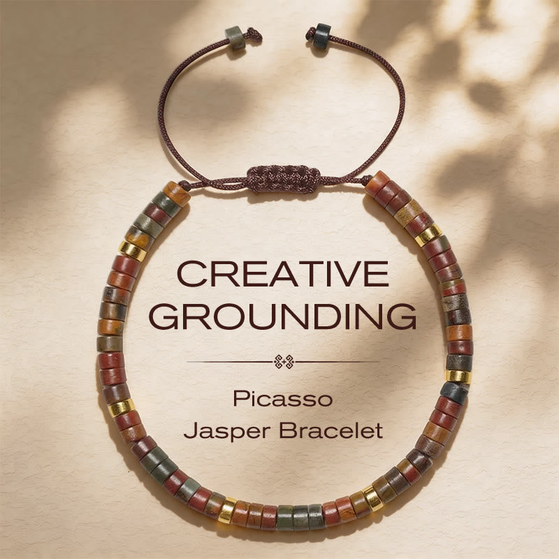 Buddha Stones Small Picasso Jasper Beads Energy String Bracelet - Picasso Jasper(Wrist Circumference:17-28cm) - image 0