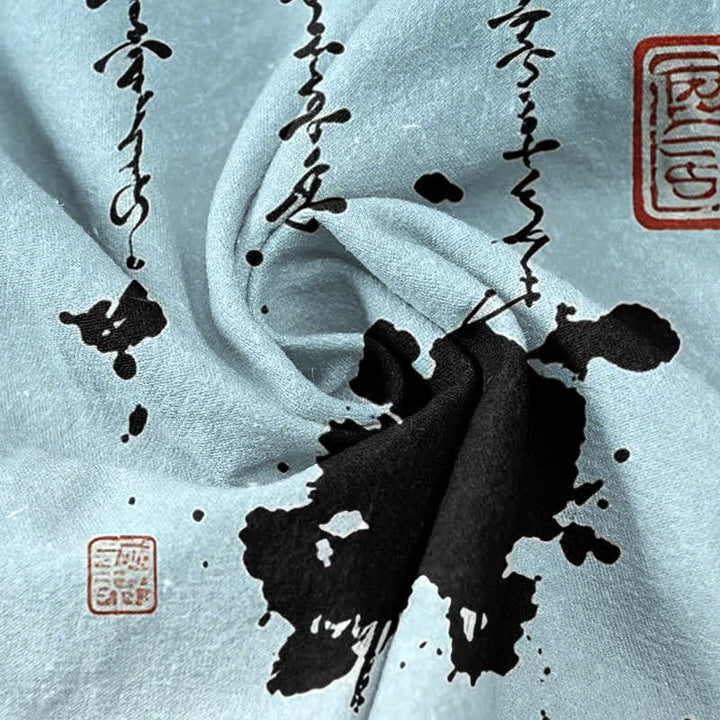 Buddha Stones Cotton Ink Bamboo Pattern Men's Tapered Pants With Pockets - image 7