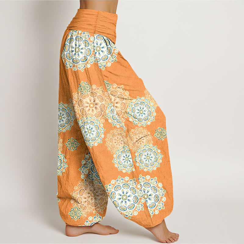 Buddha Stones Pure Cotton Various Mandala Floral Pattern Women's Elastic Waist Harem Pants - image 7