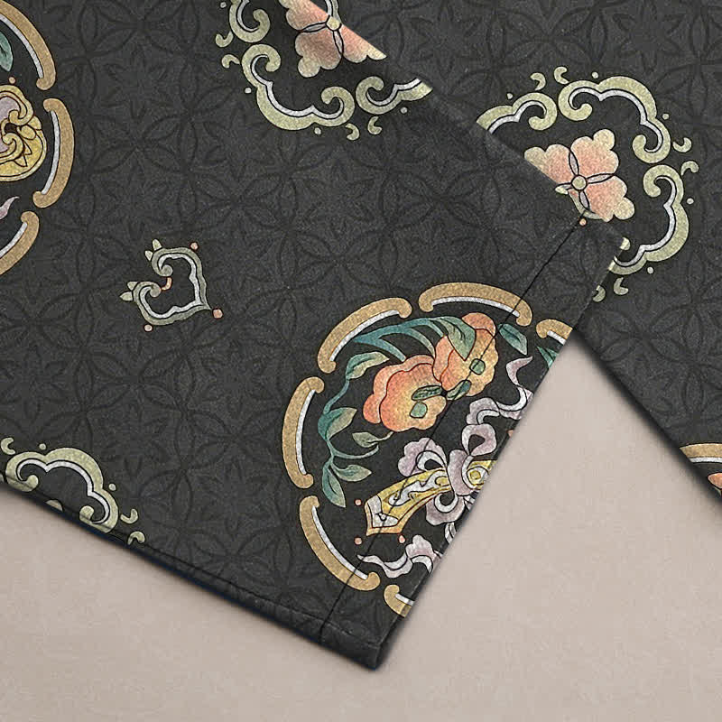 Buddha Stones Cotton Vintage Floral Medallion Pattern Men's Tapered Pants With Pockets - image 3