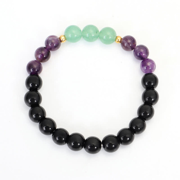 Buddha Stones 108 Mala Beads Amethyst Green Aventurine Lotus Meditation Bracelet - Bracelet - image 8