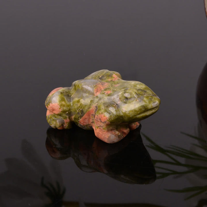 Buddha Stones Natural Green Aventurine Clear Quartz Frog Wealth Crystal & Stone Decor - Unakite(Balance ♥ Grounding) - image 10