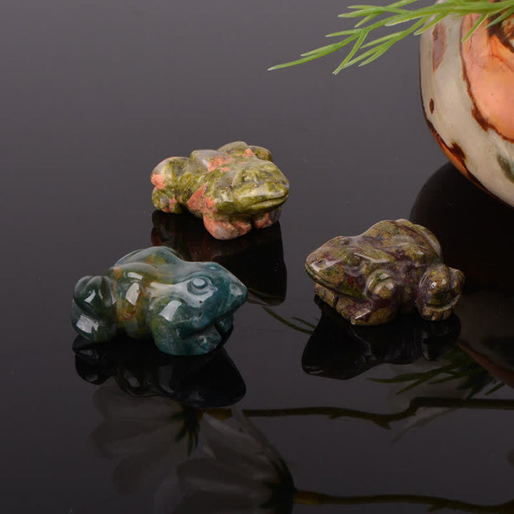 Buddha Stones Natural Green Aventurine Clear Quartz Frog Wealth Crystal & Stone Decor - image 32