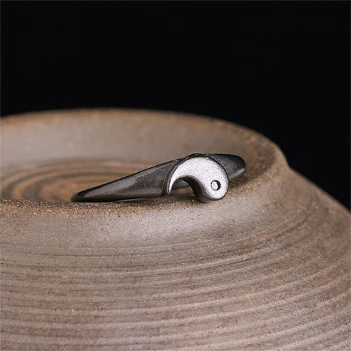 Buddha Stones Retro Yin Yang Textured Copper Harmony Adjustable Ring - Yin(Adjustable) - image 14