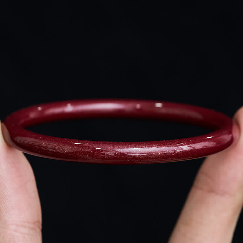 Buddha Stones Cinnabar Plain Heart Sutra Calm Bracelet Bangle - image 4