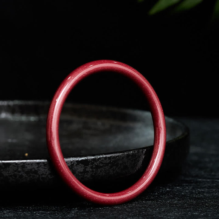 Buddha Stones Cinnabar Plain Heart Sutra Calm Bracelet Bangle - image 2