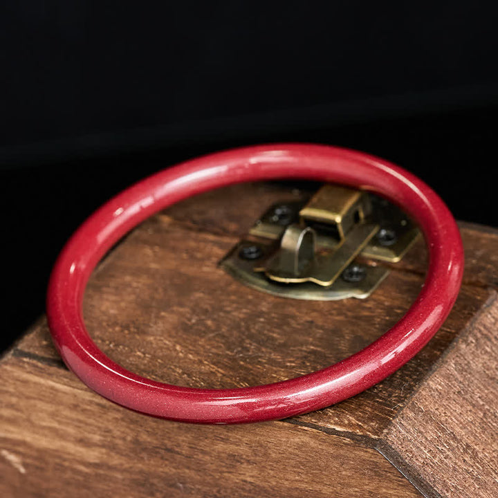 Buddha Stones Cinnabar Plain Heart Sutra Calm Bracelet Bangle - image 3