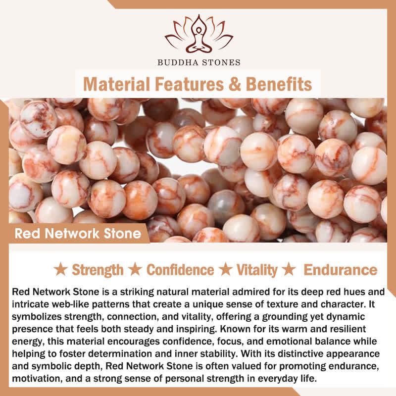 Buddha Stones Red Network Stone Tiger Eye Barrel Beads Confidence Bracelet - image 5