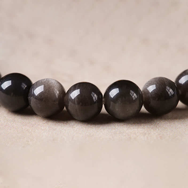 Buddha Stones Black Obsidian Grounding Hand-Woven New Chinese Round Bracelet - image 10