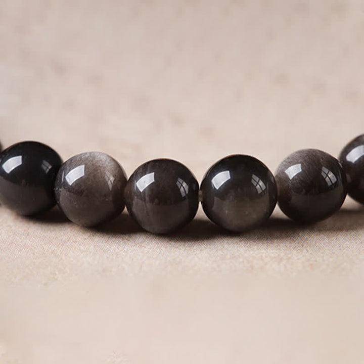 Buddha Stones Black Obsidian Grounding Hand-Woven New Chinese Round Bracelet - image 10