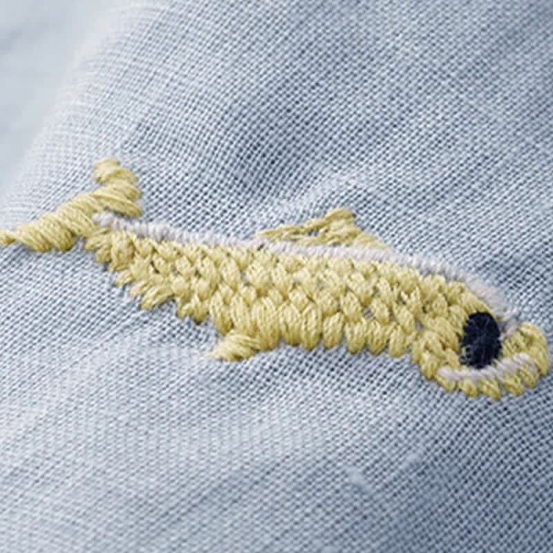 Buddha Stones Summer Casual Embroidery Fish Motif Women's Short Sleeve T-Shirts - image 14