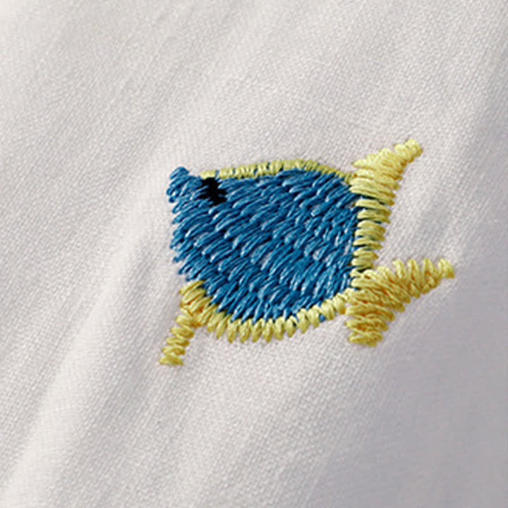 Buddha Stones Summer Casual Embroidery Fish Motif Women's Short Sleeve T-Shirts - image 26