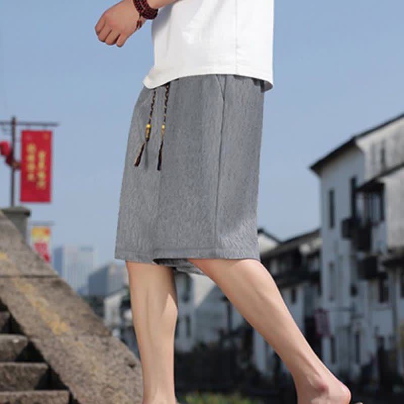 Buddha Stones Summer Casual Drawstring Solid Bermuda Shorts Men's With Pockets - image 20