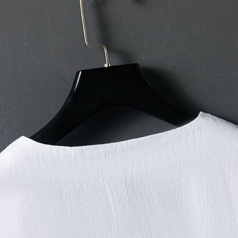 Buddha Stones Summer Casual Frog Button Flower Embroidery Men's Short Sleeve Shirts - image 3