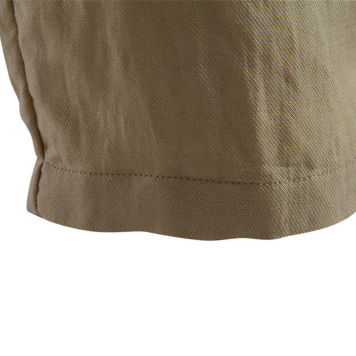 Buddha Stones Summer Casual Classic Zipper Button Solid Bermuda Shorts Men's Straight Leg Pants With Pockets - image 11