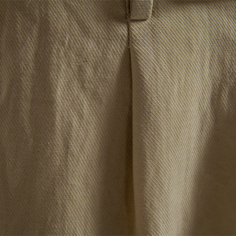 Buddha Stones Summer Casual Classic Zipper Button Solid Bermuda Shorts Men's Straight Leg Pants With Pockets - image 6