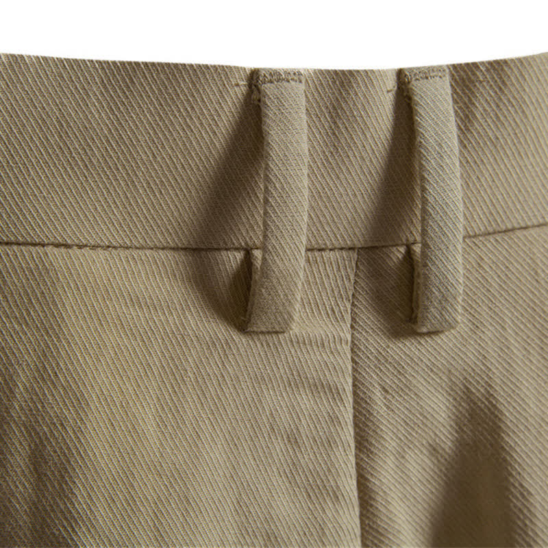 Buddha Stones Summer Casual Classic Zipper Button Solid Bermuda Shorts Men's Straight Leg Pants With Pockets - image 10