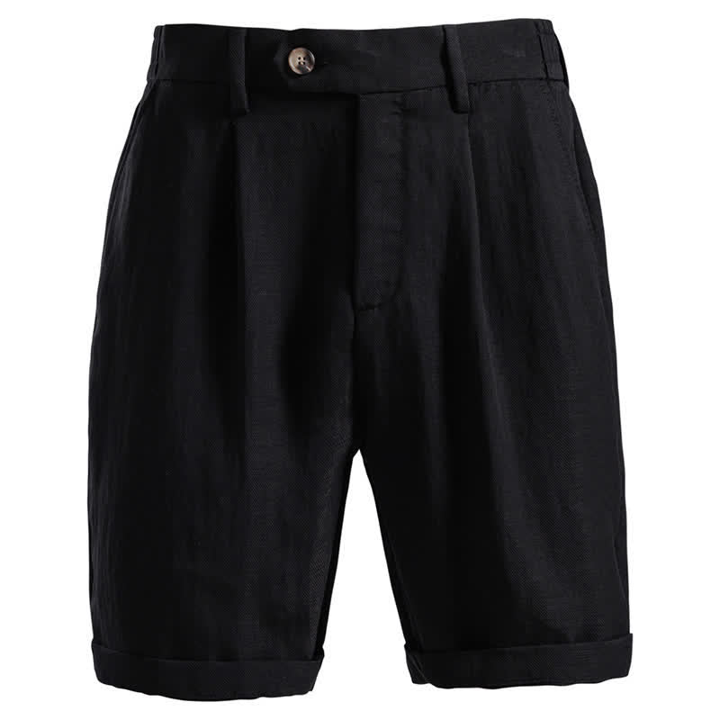 Buddha Stones Summer Casual Classic Zipper Button Solid Bermuda Shorts Men's Straight Leg Pants With Pockets - Black - US/UK/AU42, EU52 (2XL) - image 13