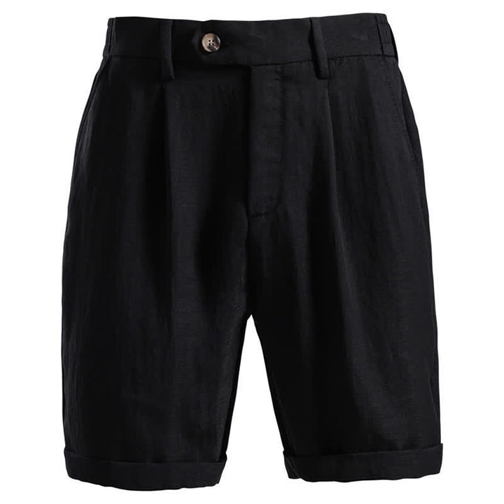 Buddha Stones Summer Casual Classic Zipper Button Solid Bermuda Shorts Men's Straight Leg Pants With Pockets - Black - US/UK/AU42, EU52 (2XL) - image 13