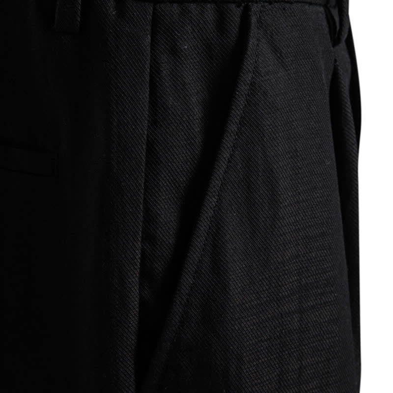 Buddha Stones Summer Casual Classic Zipper Button Solid Bermuda Shorts Men's Straight Leg Pants With Pockets - image 17