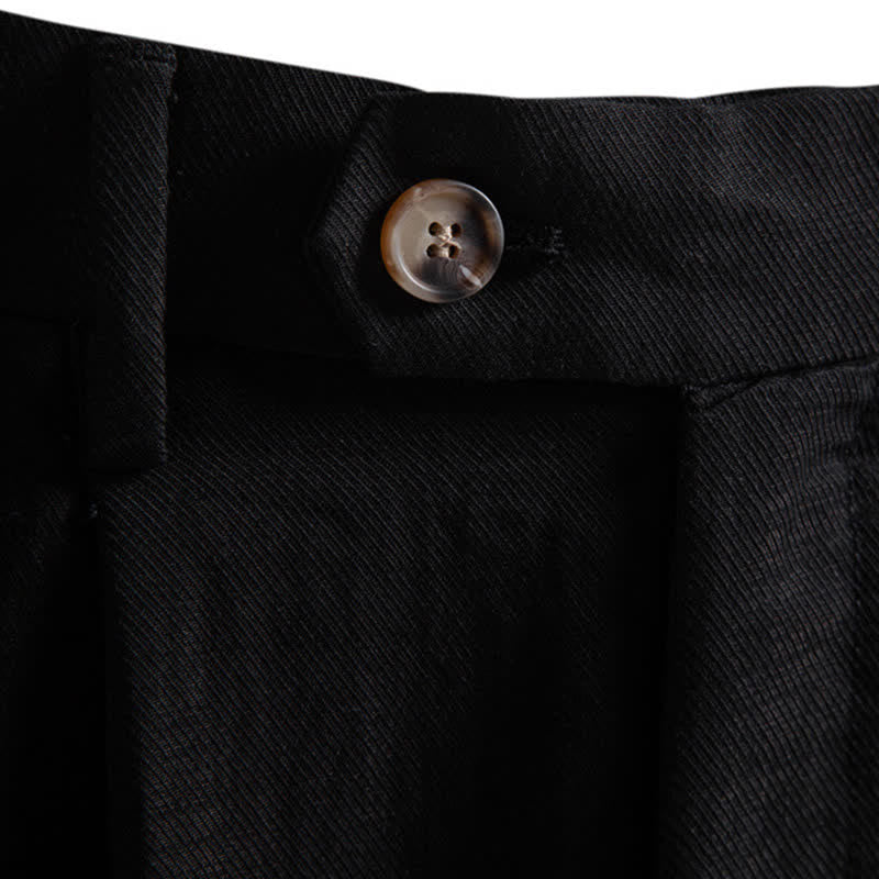 Buddha Stones Summer Casual Classic Zipper Button Solid Bermuda Shorts Men's Straight Leg Pants With Pockets - image 14