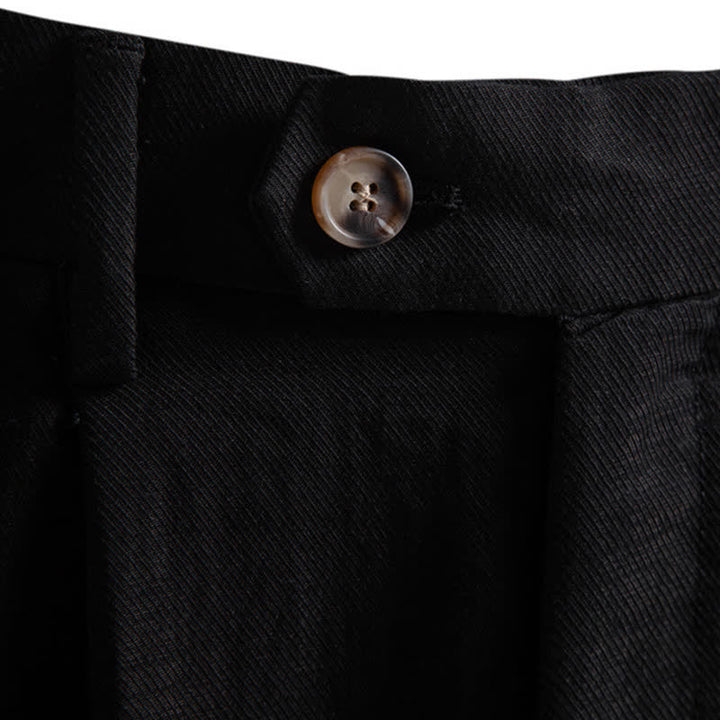 Buddha Stones Summer Casual Classic Zipper Button Solid Bermuda Shorts Men's Straight Leg Pants With Pockets - image 14