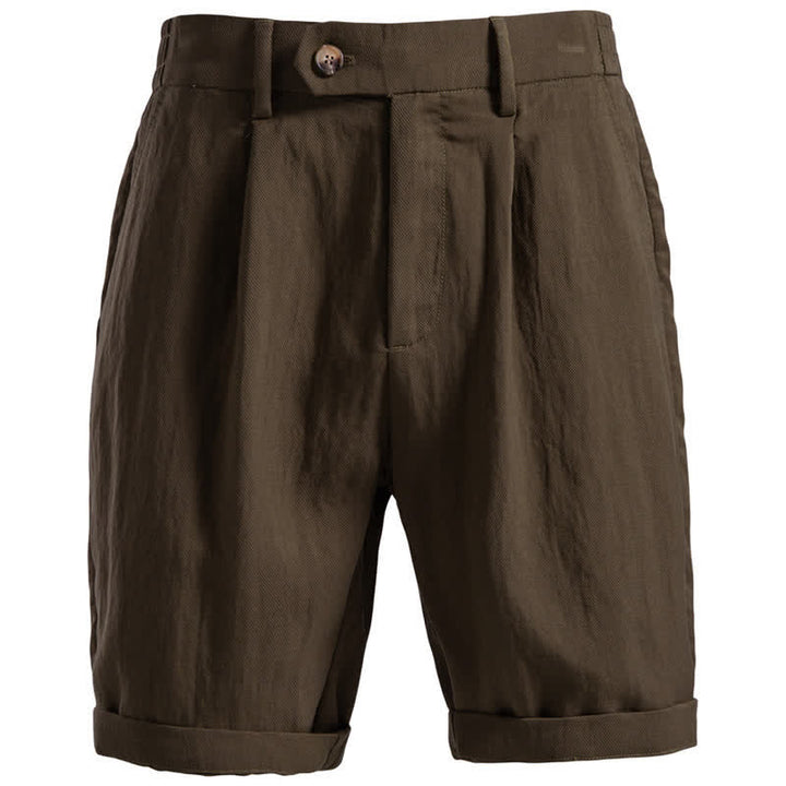 Buddha Stones Summer Casual Classic Zipper Button Solid Bermuda Shorts Men's Straight Leg Pants With Pockets - SaddleBrown - US/UK/AU42, EU52 (2XL) - image 22