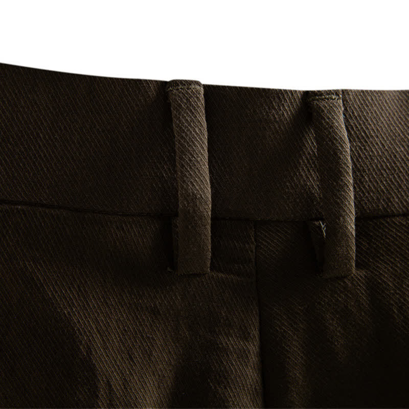 Buddha Stones Summer Casual Classic Zipper Button Solid Bermuda Shorts Men's Straight Leg Pants With Pockets - image 30