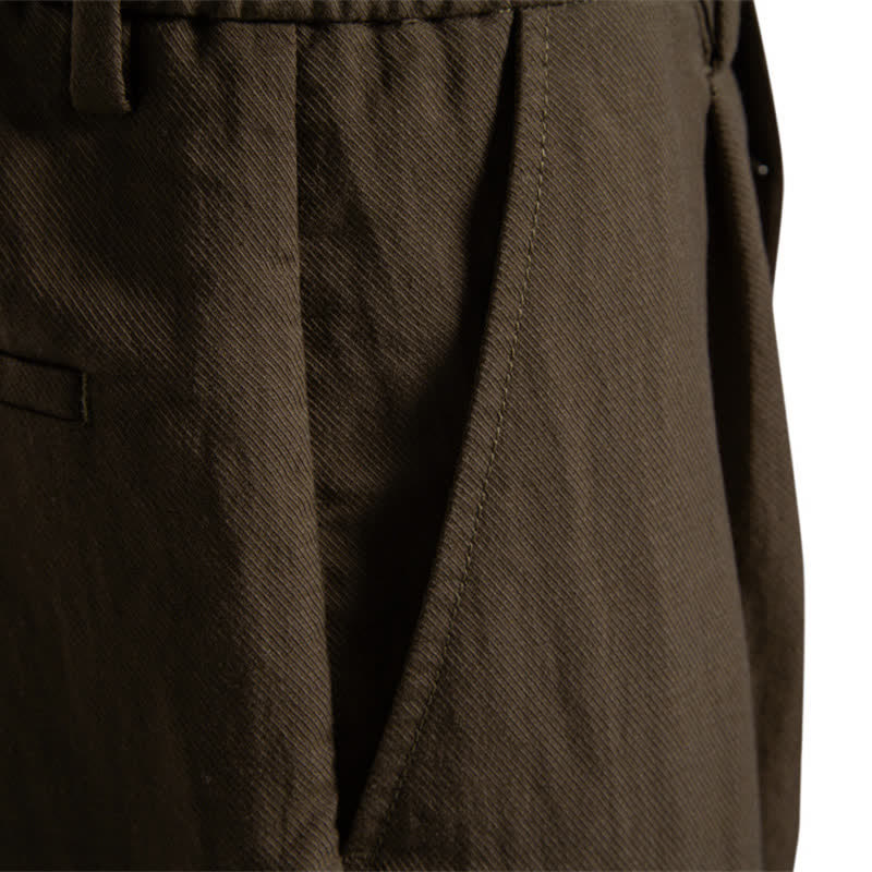 Buddha Stones Summer Casual Classic Zipper Button Solid Bermuda Shorts Men's Straight Leg Pants With Pockets - image 27