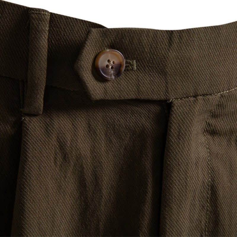 Buddha Stones Summer Casual Classic Zipper Button Solid Bermuda Shorts Men's Straight Leg Pants With Pockets - image 23